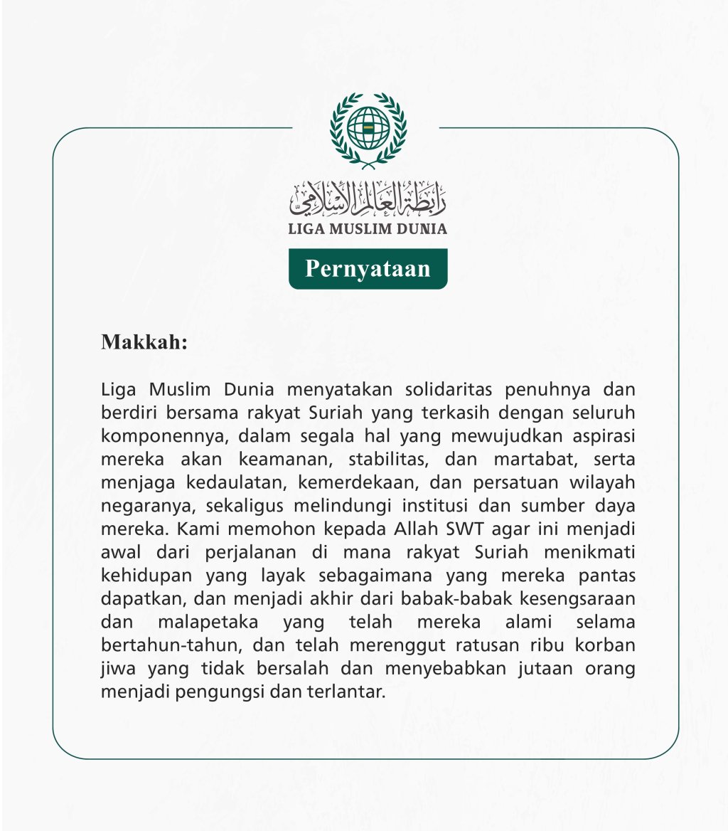 Pernyataan dari Liga Muslim Dunia: